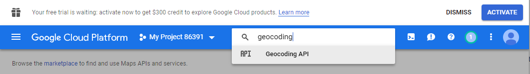 Searching for Geocoding API