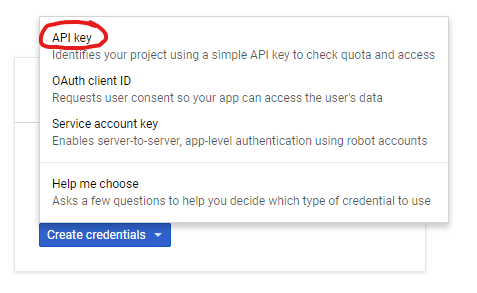 select API key